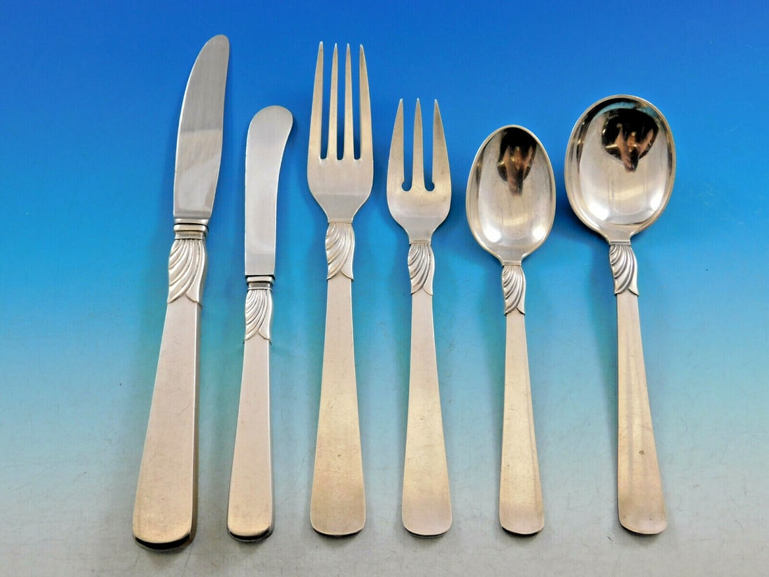 A. Dragsted Comtesse 60-Piece Danish Sterling Silver Flatware Set: A. Dragsted Comtesse 60-Piece Danish Sterling Silver Flatware Set Enhance your dining experience with the exquisite Comtesse flatware set by A. Dragsted, a symbol of Danish craftsmanship. This post-19