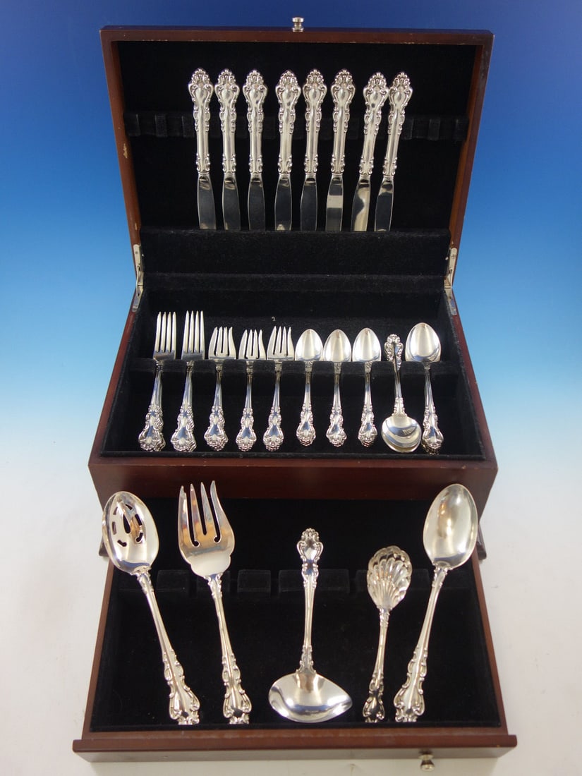 Reed & Barton Spanish Baroque Sterling Silver Flatware Set 45 pcs Service for 8 (1 of 10)