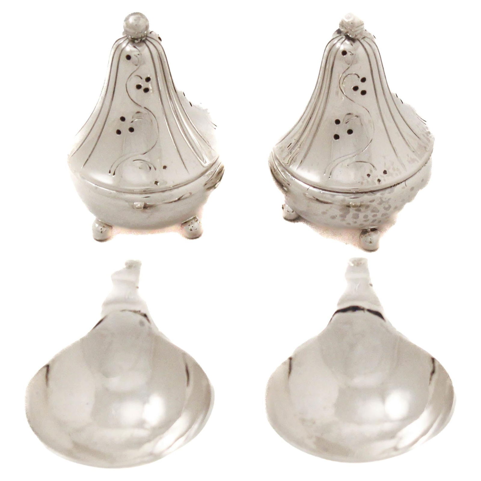 Model 433 Danish Sterling Salt Shakers and Cellars Set by Georg Jensen (1 of 9)