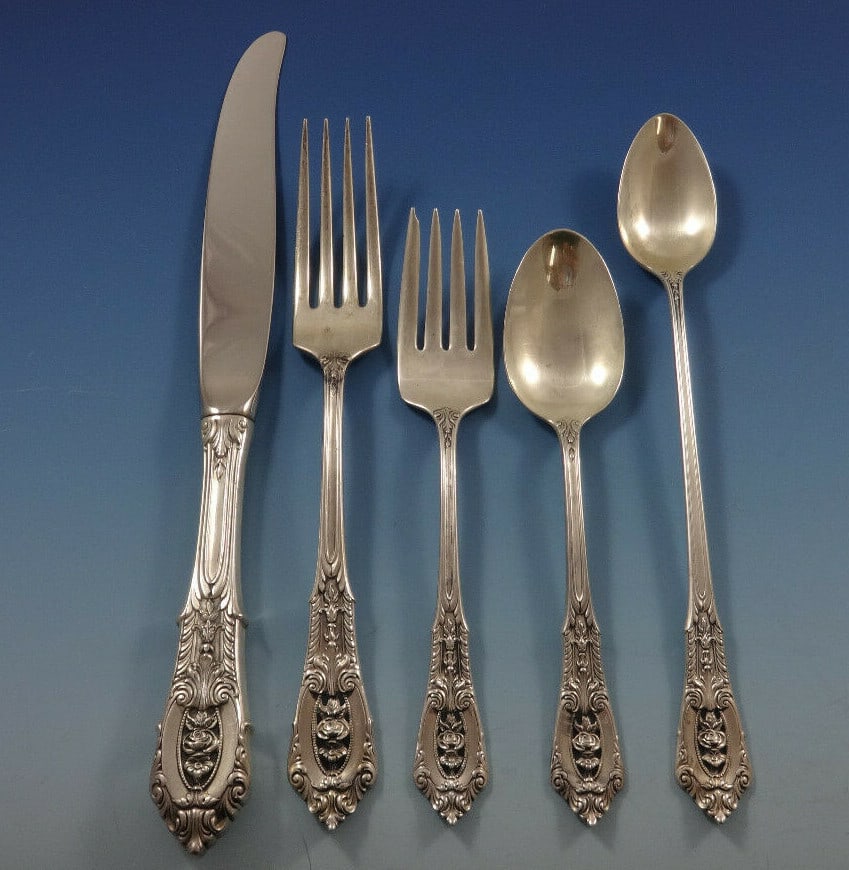 Wallace Rose Point Sterling Silver Flatware Set 78 Pcs for 12 Service (1 of 12)