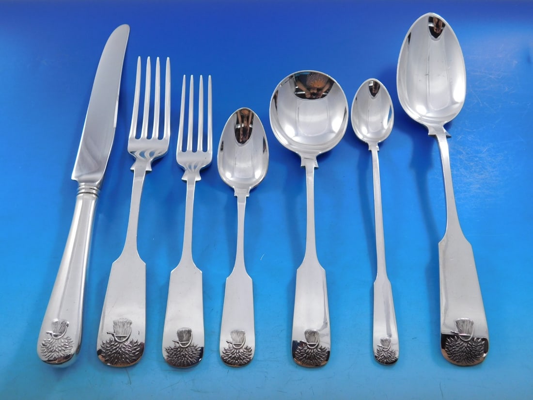 Gorham Sheaf of Wheat Sterling Silver Flatware Set 91 pcs for 12: Gorham Sheaf of Wheat Sterling Silver Flatware Set 91 pcs for 12 This exquisite flatware set features the elegant "Sheaf of Wheat" pattern by Gorham, crafted from high-quality sterling silver. Compris