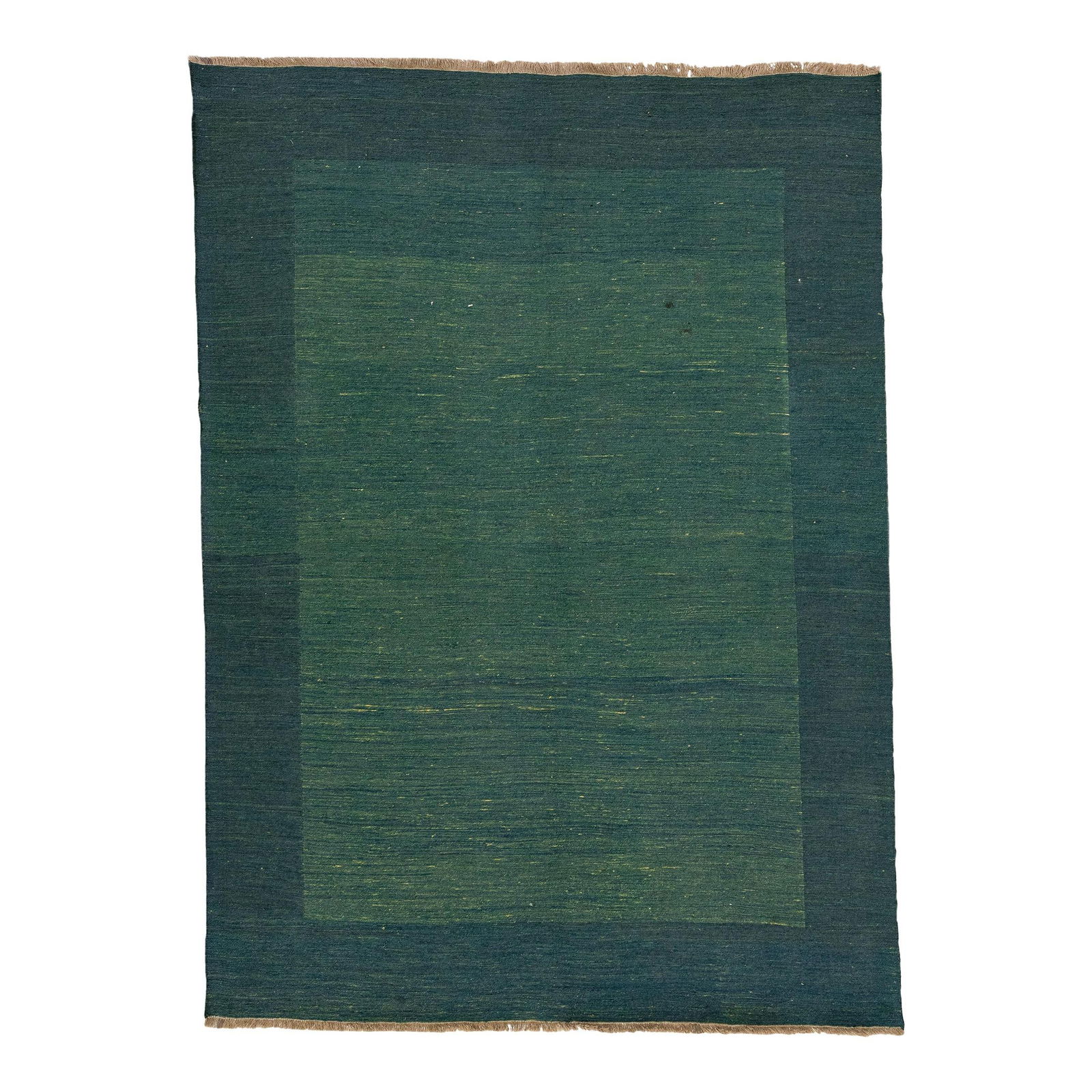 Modern Kilim Handmade Wool Rug Green Geometric Design 6'10 x 9'5 (1 of 7)