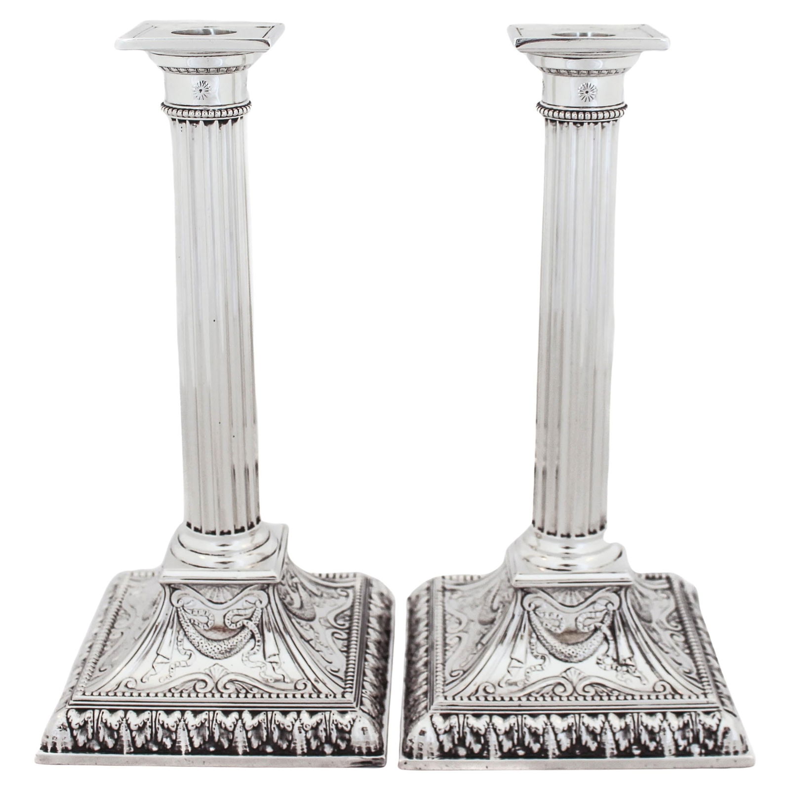 Gorham 1914 Sterling Silver Candlesticks Set of 2 Ornate Design (1 of 7)