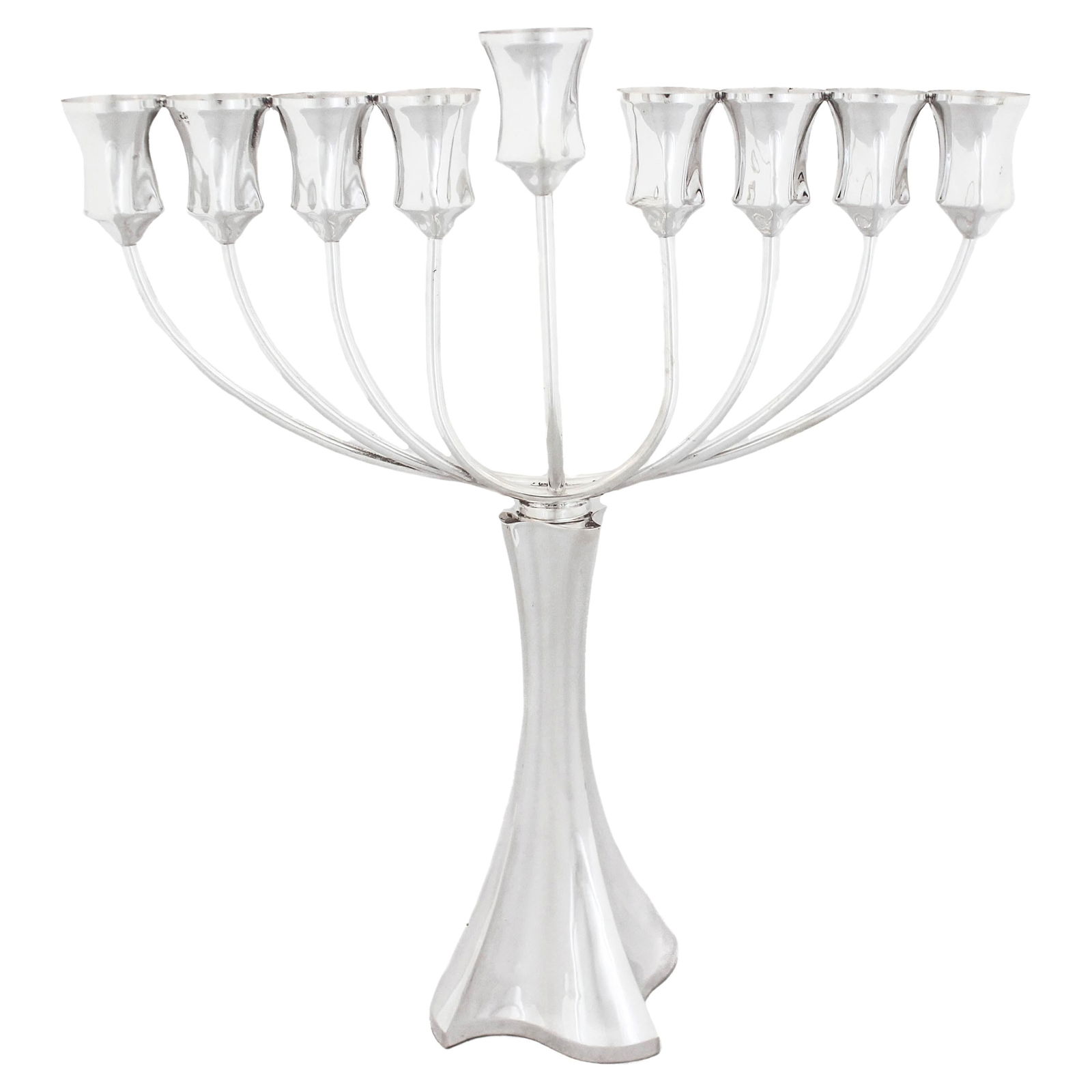 Contemporary Sterling Silver Menorah from Israel 15.5 in (1 of 7)