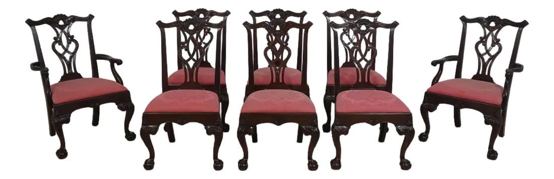 Henredon Rittenhouse Square Set of 8 Chippendale Dining Chairs (1 of 10)