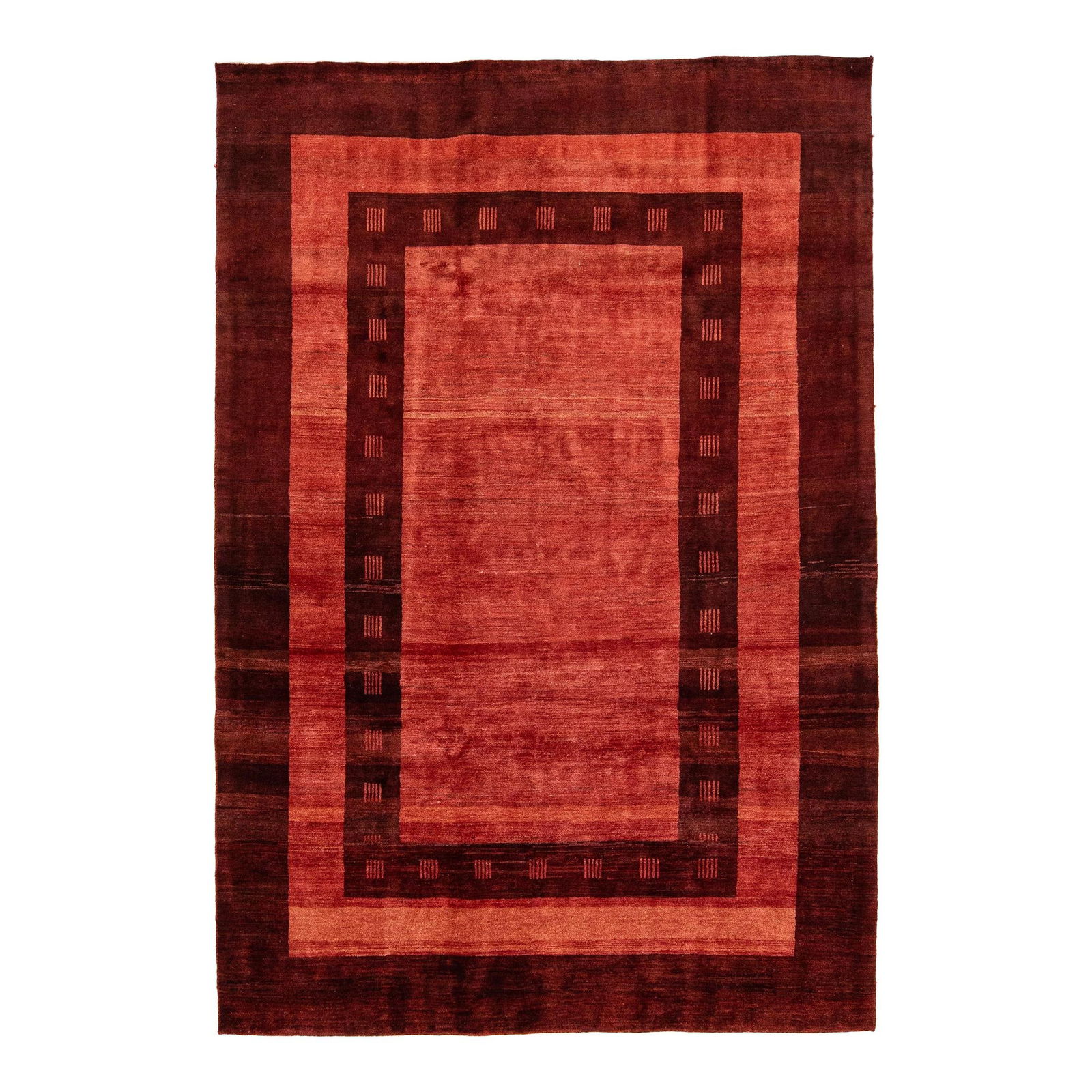 Vibrant Red Handmade Wool Gabbeh Rug 5'7 x 8'2 Geometric Design (1 of 10)