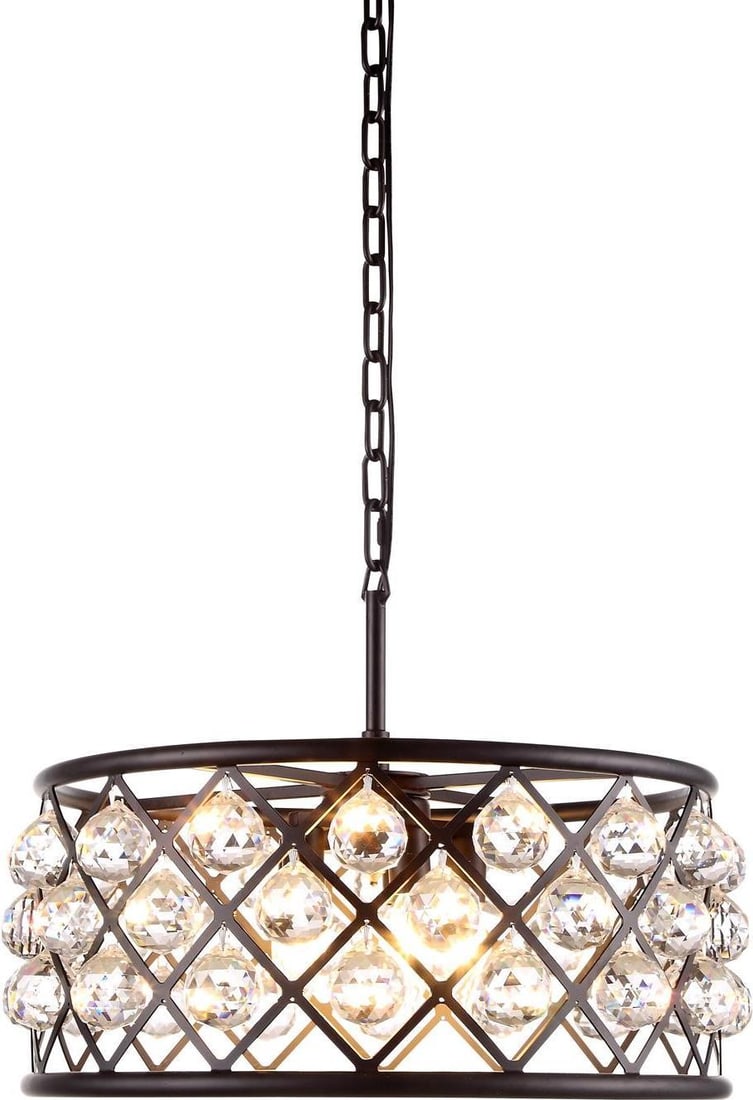 Elegant Madison 5-Light Crystal Pendant Lamp Clear Mocha Finish (1 of 1)