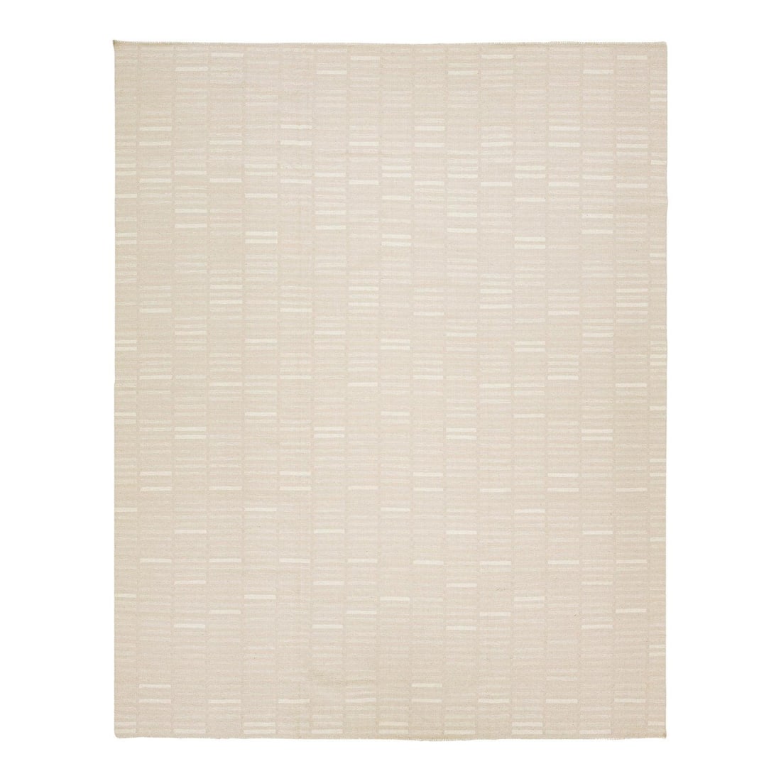 Beige Modern Geometric Kilim Wool Rug 12'2 x 15'5: Beige Modern Geometric Kilim Wool Rug 12'2 x 15'5 Enhance your living space with this stunning Modern Geometric Designed Kilim Flatweave Wool Rug. Showcasing an organic modern design, this rug feature