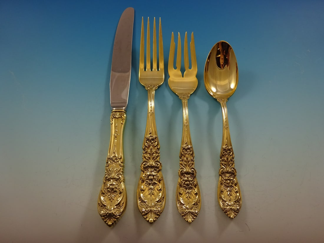 Richelieu Gold Vermeil Sterling Silver Flatware Set 48 Pieces by International (1 of 6)