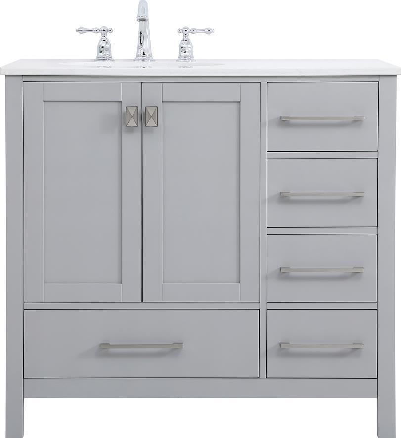 Elegant Lighting Transitional Gray Bathroom Vanity with Storage (1 of 1)