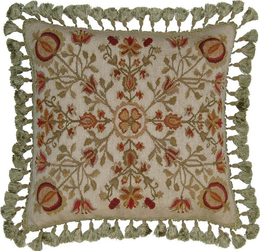 Provence Home Hand-Dyed Floral Aubusson Throw Pillow 22x22 Pink (1 of 1)