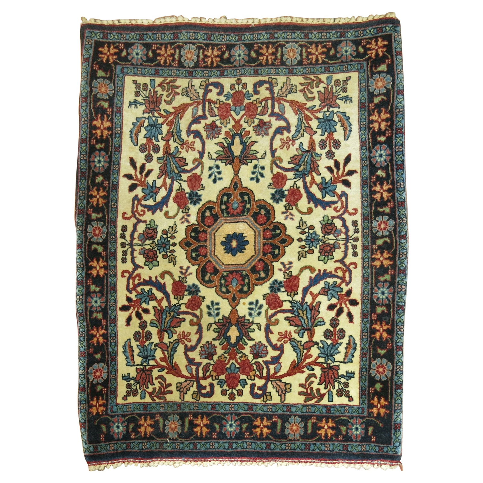 Mid 20th Century Persian Bidjar Hand-Woven Wool Rug 2'4" x 3' (1 of 6)