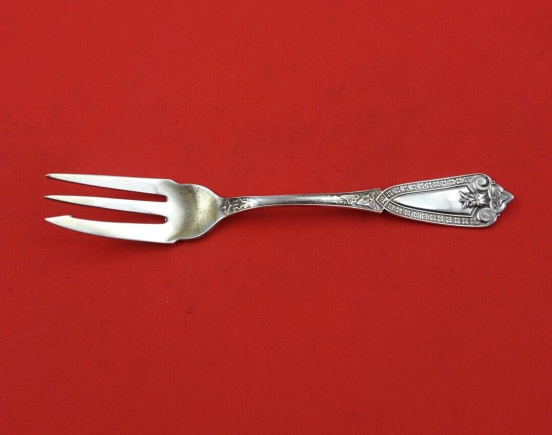 Whiting Ivy Pattern Sterling Silver Pastry Fork 3 Tines 6 Inch (1 of 2)