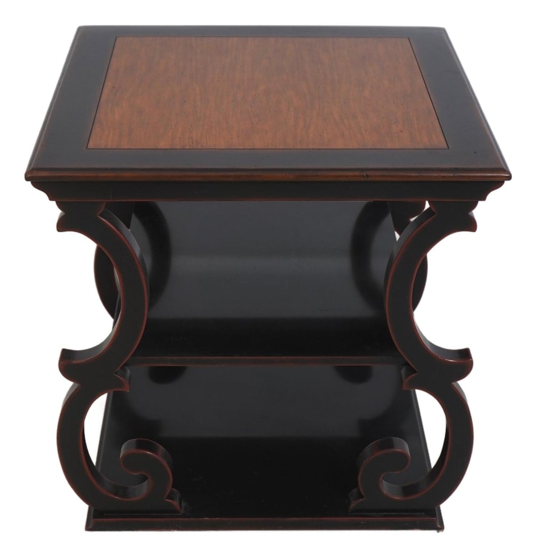 Wooden Tiered Lamp Table from Allier de Al Madeleine Collection: Wooden Tiered Lamp Table from Allier de Al Madeleine Collection This is a Theodore Alexander lamp table in the Country French style, part of the Allier de Al Madeleine Collection. Crafted from wood, t