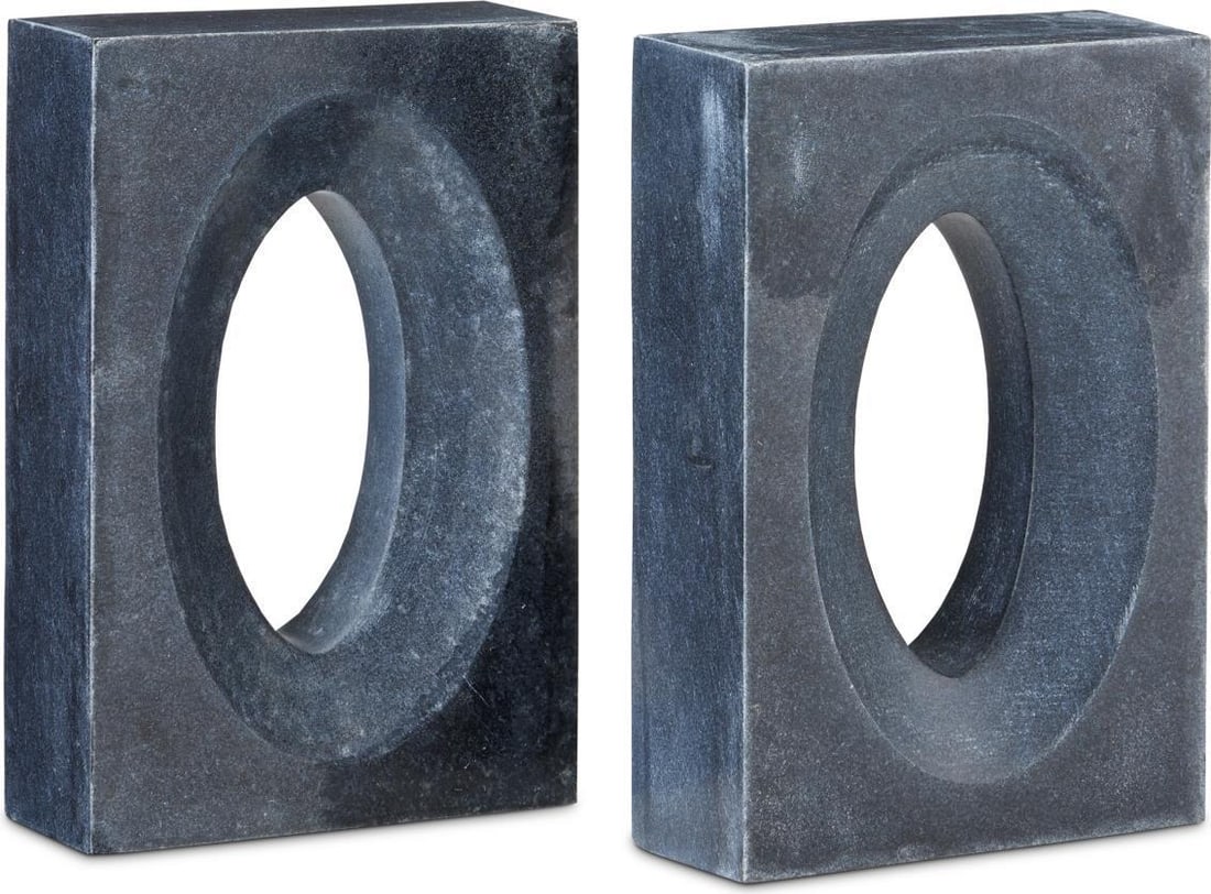 Currey Demi Bheslana Marble Bookends Set 8H 5.5W 2D (1 of 2)