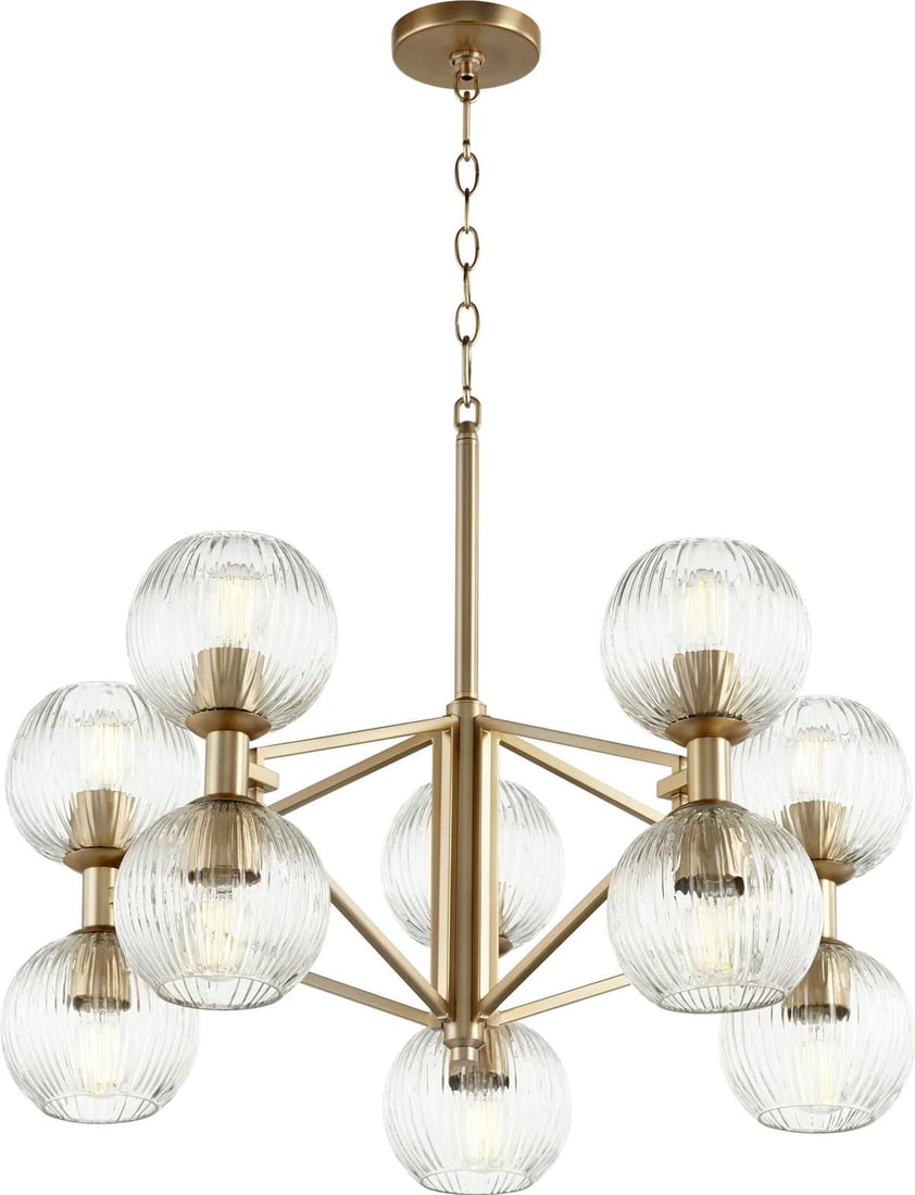 Cyan Helios Aged Brass Chandelier 10-Light UL-Listed (1 of 2)