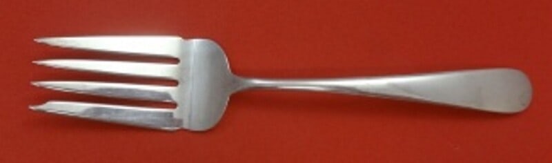 Kirk Sterling Silver Cold Meat Fork Old Maryland Plain 8 3/8": Kirk Sterling Silver Cold Meat Fork Old Maryland Plain 8 3/8" This exquisite serving fork, crafted by Kirk, features the elegant Old Maryland Plain pattern. Made of high-quality sterling silver, this