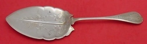 Wendt Florentine Sterling Silver Pie Server 10 1/4 Inch Brite-Cut Scalloped Design (1 of 2)