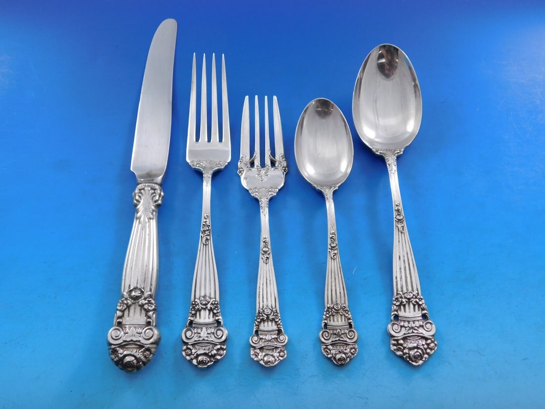 Towle Georgian Sterling Silver Flatware Set for 12 with 63 Pieces (1 of 10)