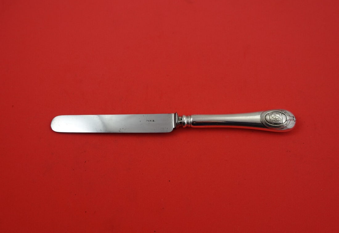 Puiforcat Louis XVI Sterling Silver Knife Blunt 8 3/8" France Monogrammed (1 of 3)