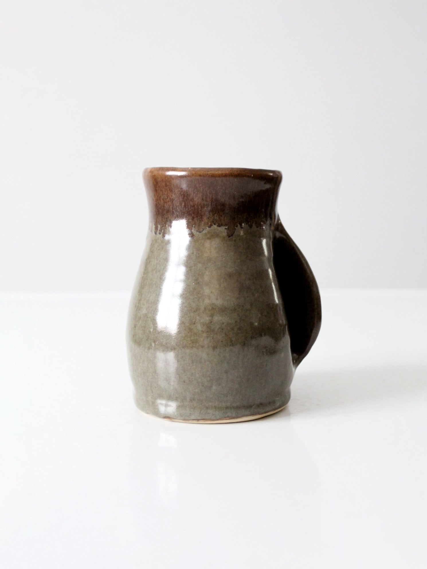 Handmade Vintage Studio Pottery Mug with Inset Handle (1 of 9)