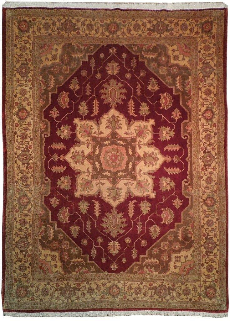 8'11 x 11'10 Handcrafted Warm Burgundy Heriz Persian Rug Wool (1 of 6)