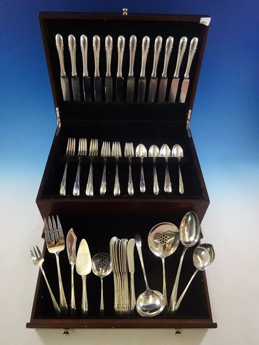 Towle Symphony Sterling Silver Flatware Set for 12 - 69 Pieces with Storage Chest (1 of 11)
