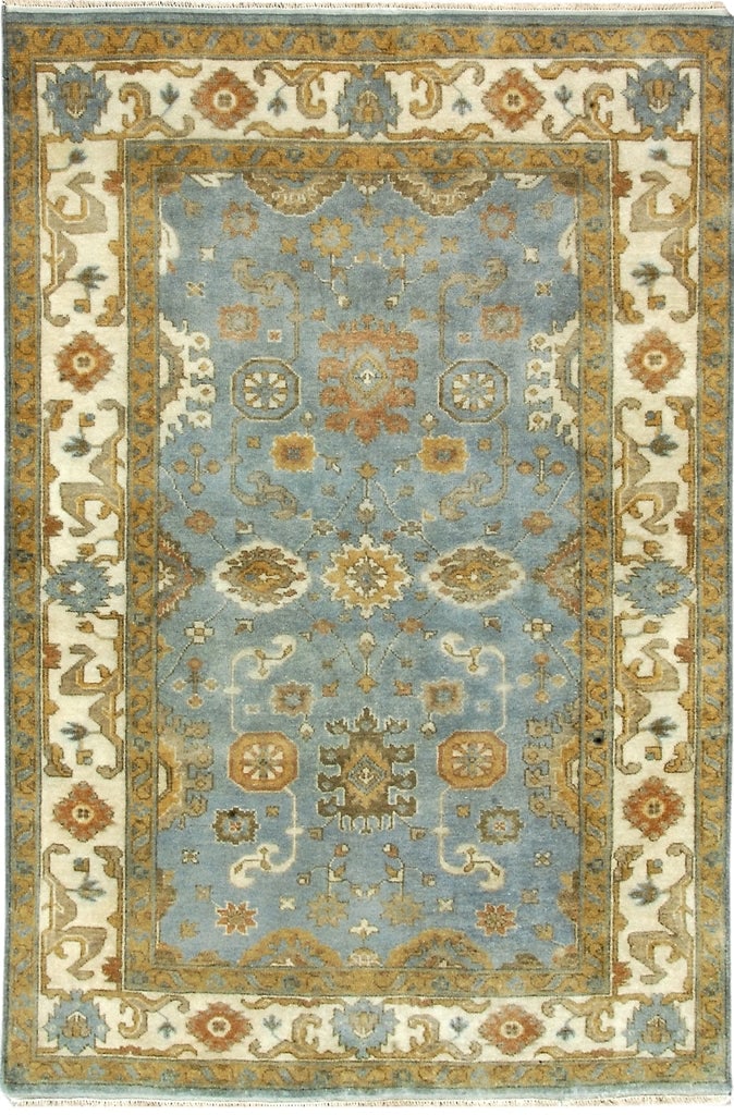 Handmade Oushak Rug 6'2 x 8'10 Bold Geometric Vibrant Colors (1 of 6)