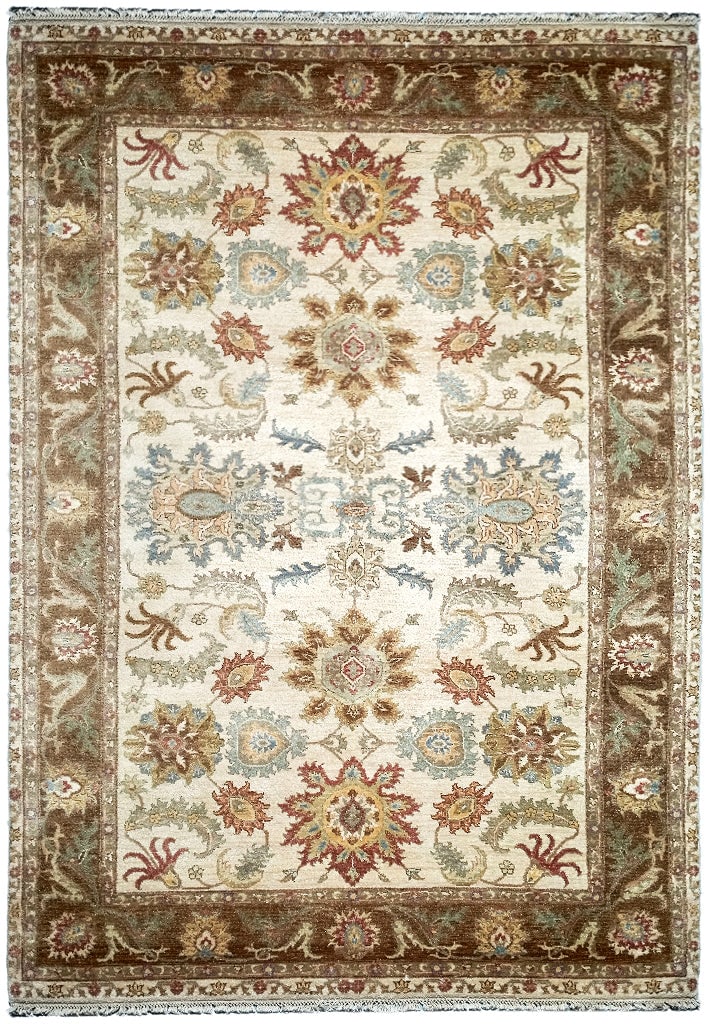 5.7 x 8.2 Hand-Knotted Natural Wool Area Rug Beige Olive: 5.7 x 8.2 Hand-Knotted Natural Wool Area Rug Beige Olive Free continental US Shipping Enhance your living space with this exquisite Handmade Rug, crafted from high-quality natural wool. Measuring 5.7