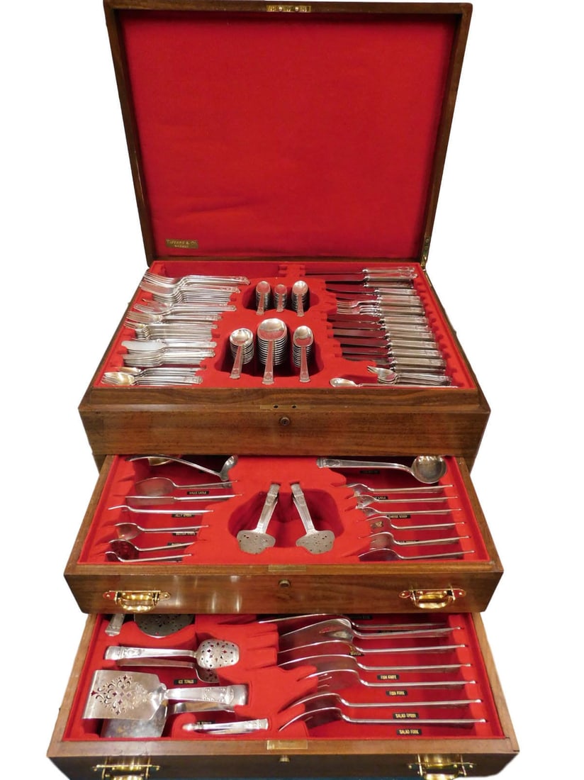 Tiffany & Co San Lorenzo Sterling Silver Flatware Set 340 pcs Renaissance Style (1 of 12)
