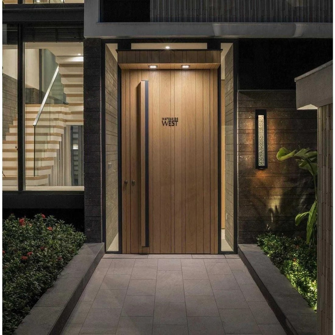 Amaris Black Outdoor Wall Sconce 27 Inch LED Light with Seedy Glass: Amaris Black Outdoor Wall Sconce 27 Inch LED Light with Seedy Glass Illuminate your outdoor spaces with this elegant 27.32-inch Black Outdoor Wall Sconce. Crafted from durable aluminum and corrosion-r