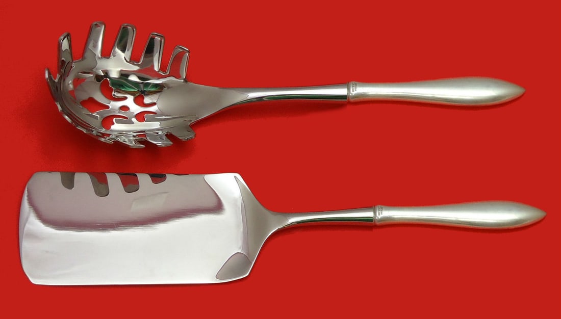 Shreve Buckingham Narrow Sterling Silver Pasta Set 2pc Monogrammed (1 of 1)