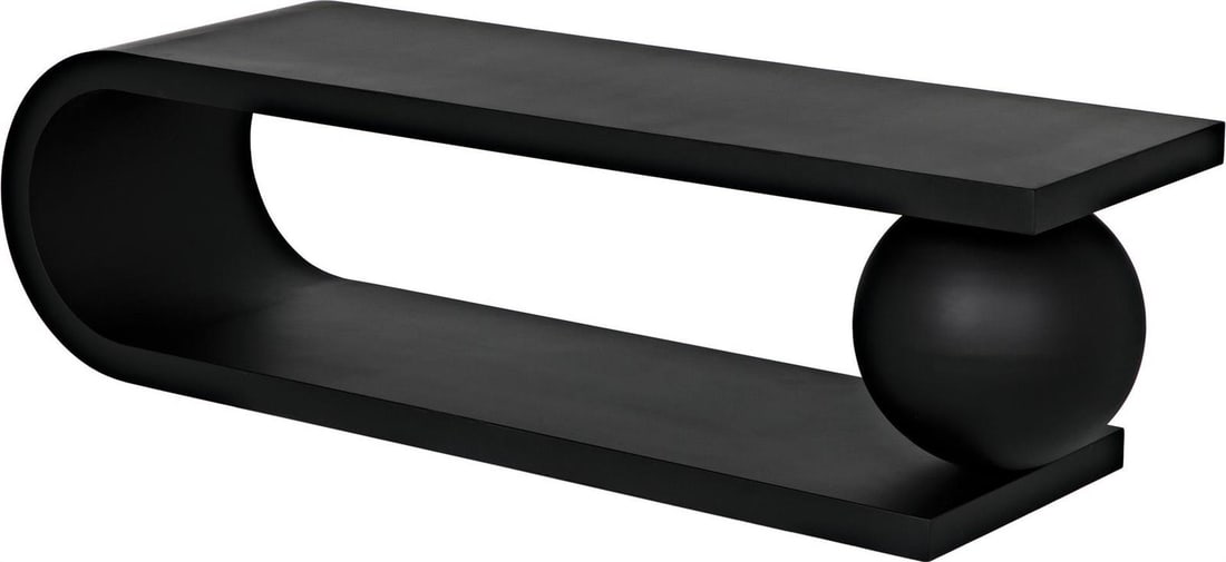 Noir Matte Black Industrial Steel Console Table 62x18 with Rustic Finish (1 of 3)