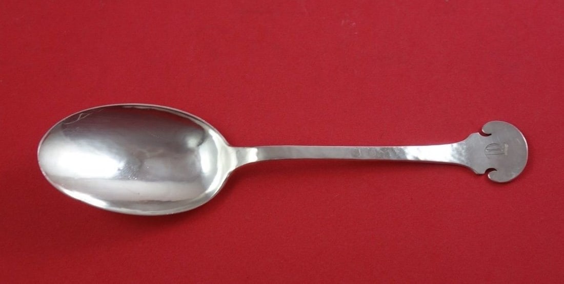 Shreve Sterling Silver Fourteenth Century Soup Spoon 7 Inch Mono D (1 of 1)