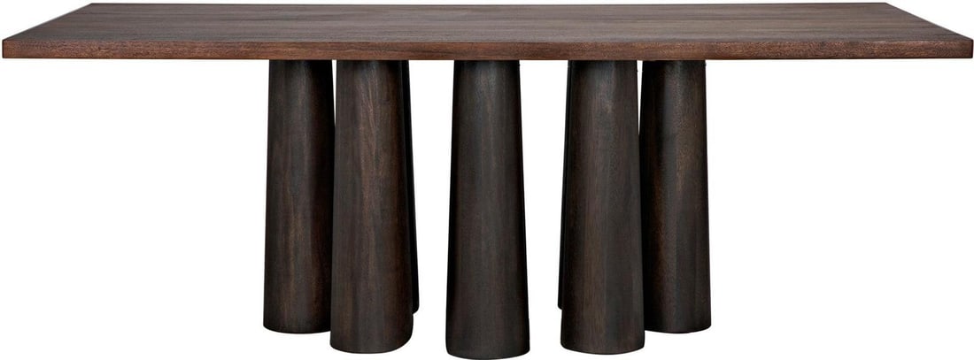 Noir Regency Style Walnut Severity Table in Dark Walnut and Ebony Finish (1 of 11)