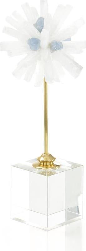 John-Richard Selenite Starburst Sculpture on Brass Base 13.5" (1 of 1)