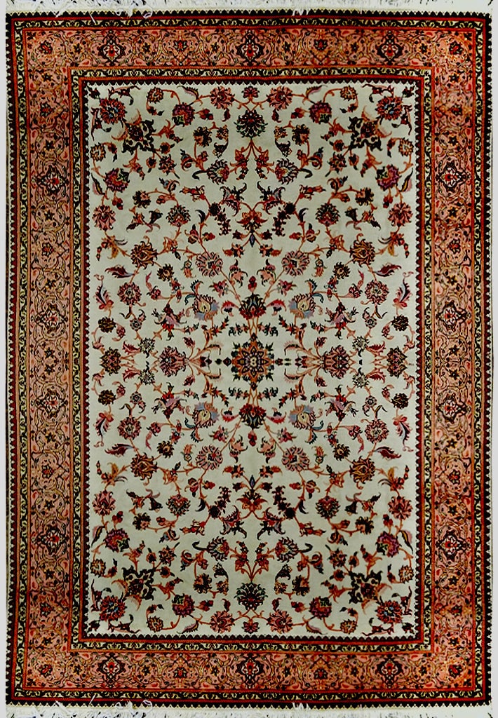 6 x 10 Fancy Wool Silk Rug 400 KPSI Premium Craftsmanship (1 of 9)