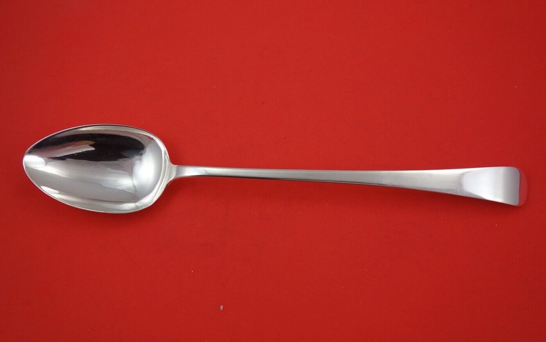 Joseph Goss Georgian Sterling Silver Platter Spoon 12 1/4 Inches 1809: Joseph Goss Georgian Sterling Silver Platter Spoon 12 1/4 Inches 1809 This exquisite Georgian-style serving spoon by Joseph Goss, crafted in 1809, showcases the elegance of English sterling silver des