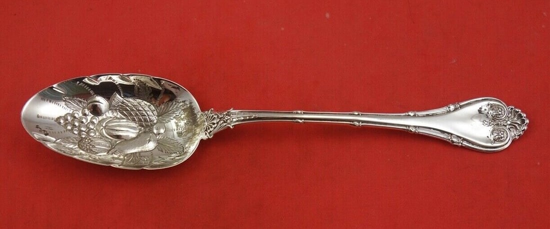 Whiting Empire Sterling Silver Berry Spoon 8 1/4 inches Heirloom: Whiting Empire Sterling Silver Berry Spoon 8 1/4 inches Heirloom This exquisite Empire by Whiting sterling silver berry spoon is a remarkable piece of flatware from the 1850-1899 era. Crafted by the r