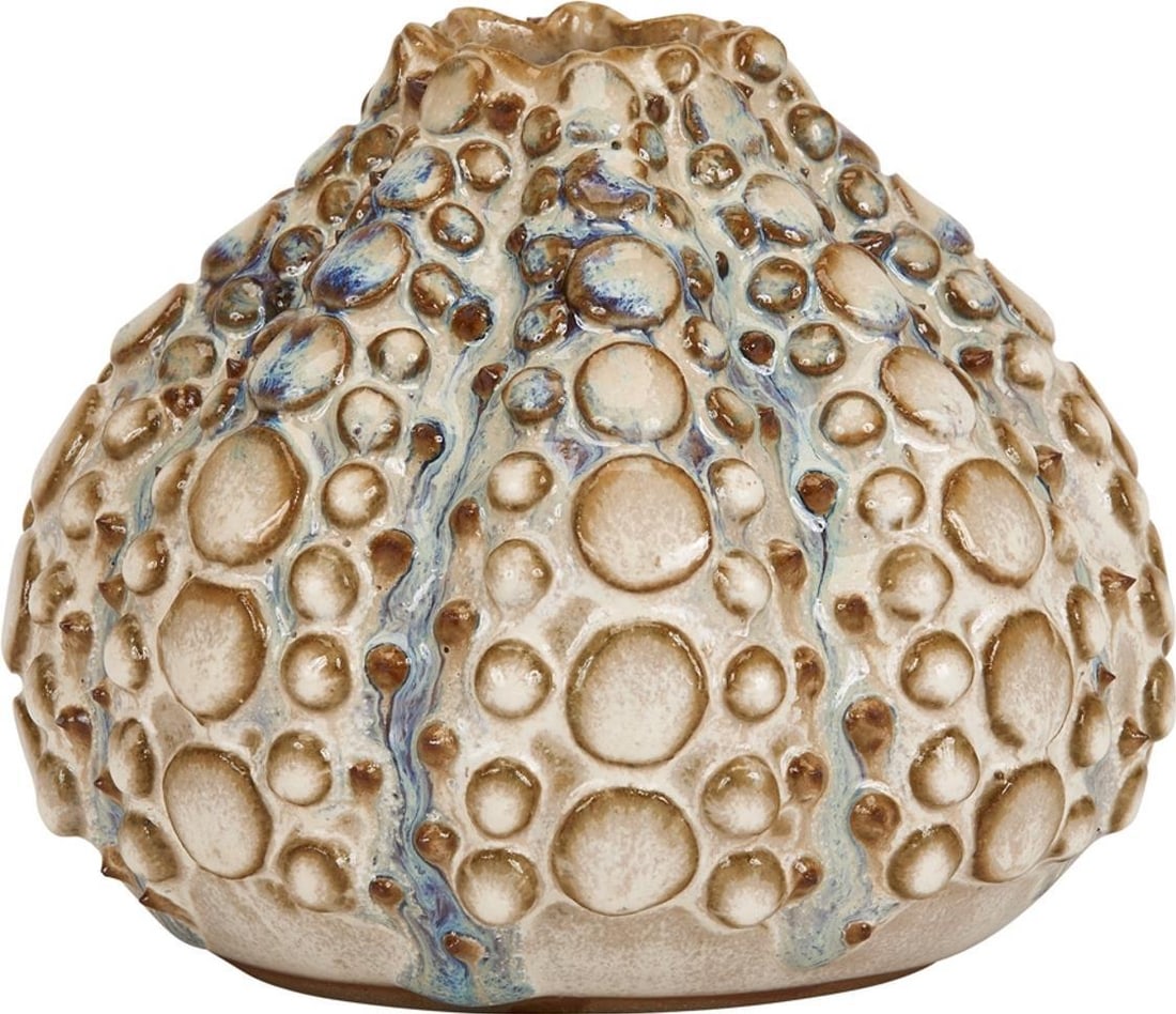 Classic Indigo Blue White Ceramic Vase 4.75H 5.25W 5.25D (1 of 3)