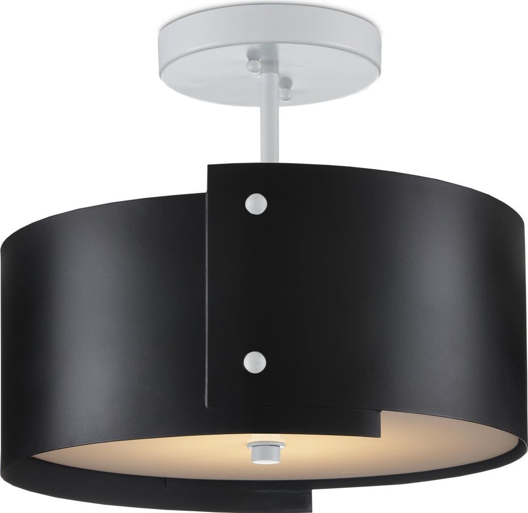 Currey Ritsu Black Semi-Flush Mount 17W Dimmable LED Light: Currey Ritsu Black Semi-Flush Mount 17W Dimmable LED Light Illuminate your space with the Ritsu Black Semi-Flush, a stylish lighting fixture that combines elegance with functionality. Designed in a ca