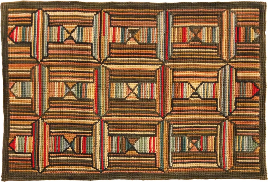 Vibrant Camp North Star Multi-Color Cotton Rug 2x3 ft Traditional Style (1 of 1)