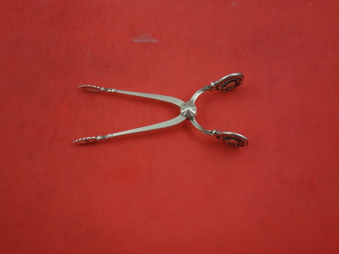 Georg Jensen Ornamental #42 Sterling Silver Sugar Nips Vintage 3.75" (1 of 2)