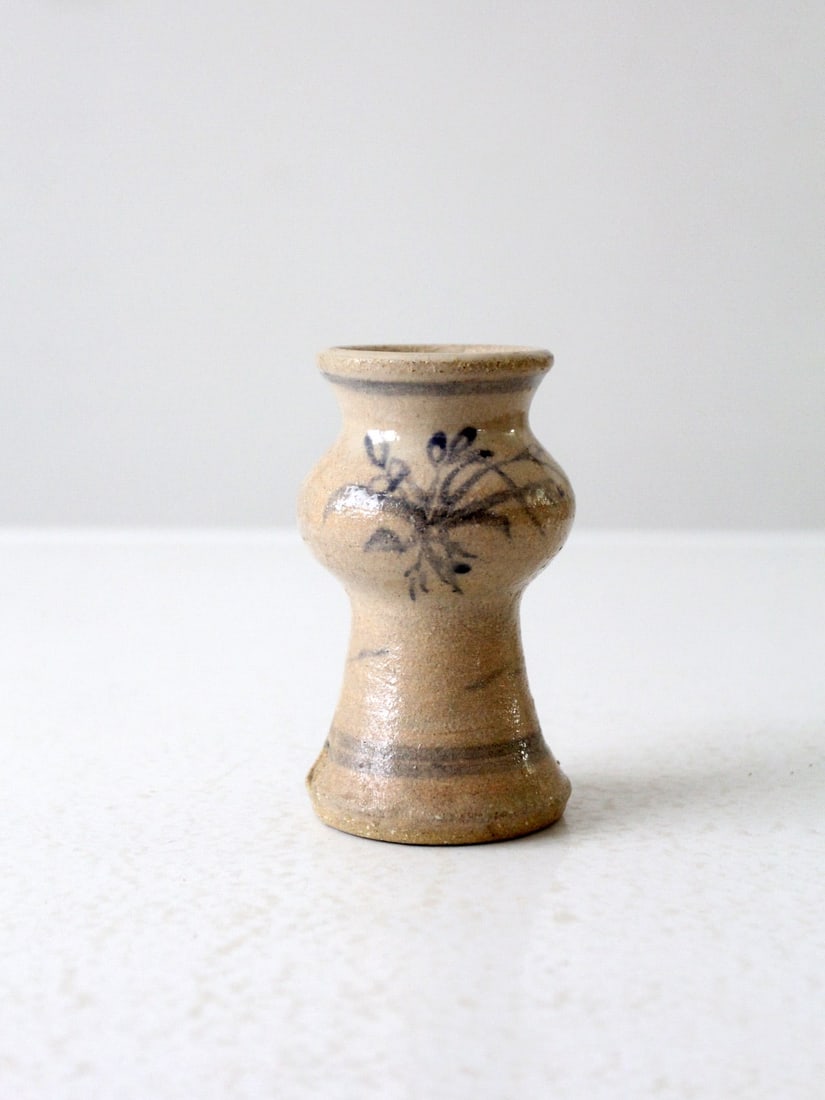 Vintage Alex Majeski 1984 Handmade Pottery Vase with Floral Design (1 of 11)