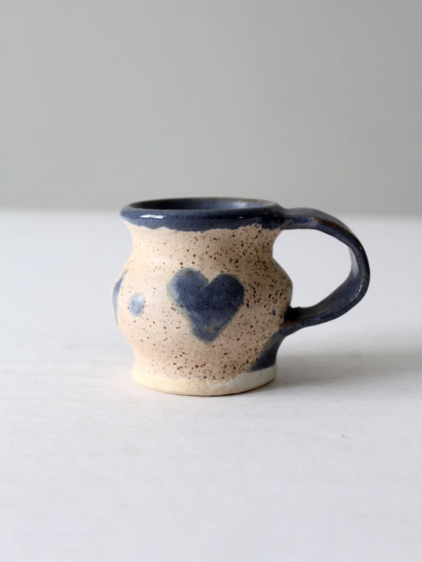 Handcrafted Vintage Studio Pottery Mug with Heart Design (1 of 10)
