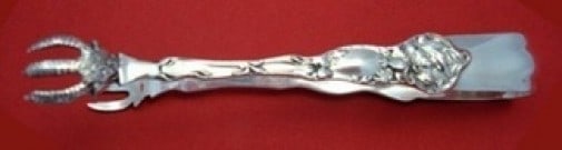 Shiebler Fiorito Sterling Silver Large Sugar Tong 5 Inch: Shiebler Fiorito Sterling Silver Large Sugar Tong 5 Inch This exquisite large sugar tong measures 5 inches and is crafted from high-quality sterling silver. It features the elegant Fiorito pattern by