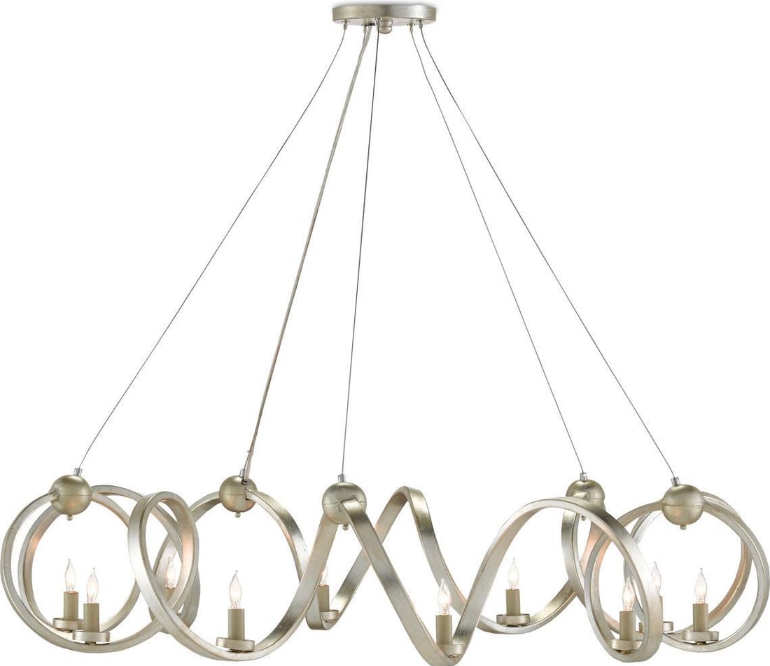 Currey Ringmaster Contemporary Silver Adjustable Chandelier: Currey Ringmaster Contemporary Silver Adjustable Chandelier Illuminate your space with this exquisite adjustable height silver chandelier from the Currey Ringmaster collection. Designed in a contempor