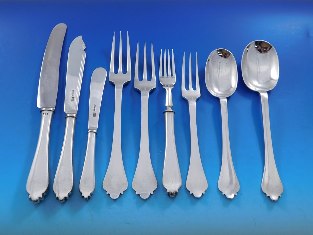 Wall Wilson Trifid Sterling Silver Flatware Set 108 Pieces 12 Dinner Knives Forks Spoons (1 of 5)