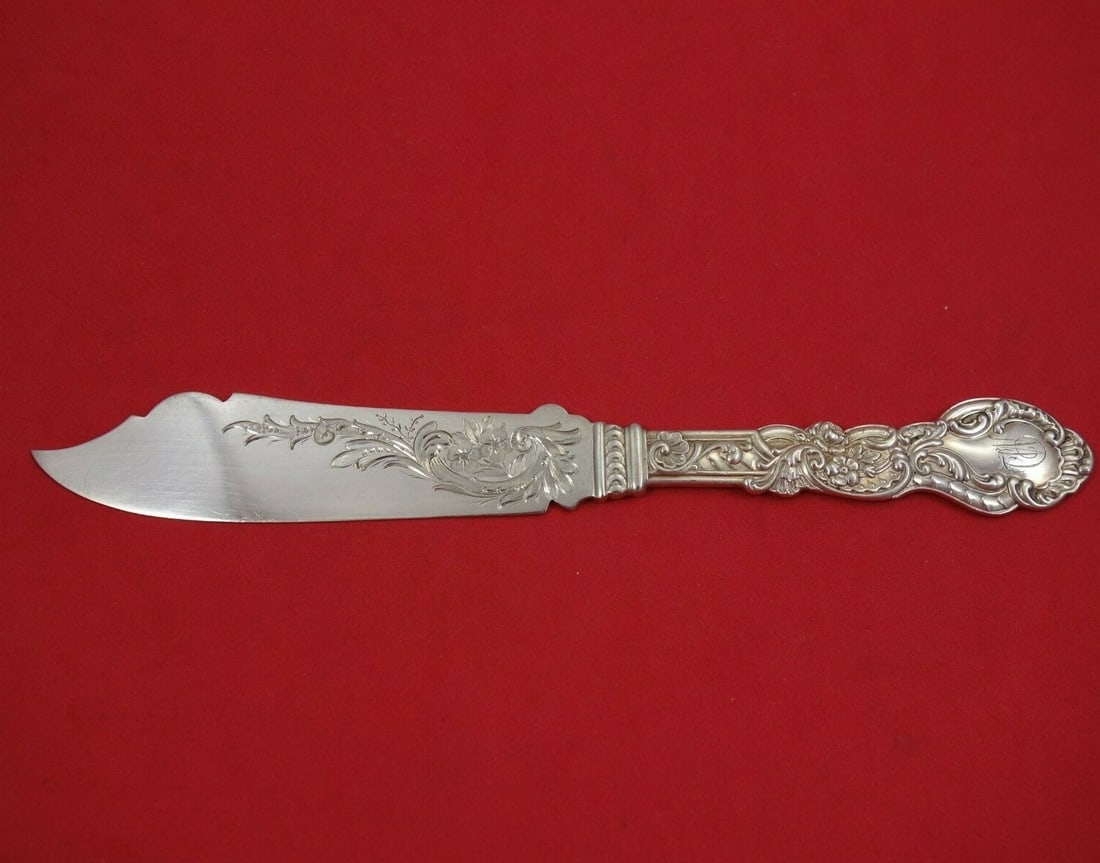 Gorham Marie Antoinette Sterling Silver Fish Knife 8 1/4" Bright-Cut (1 of 2)