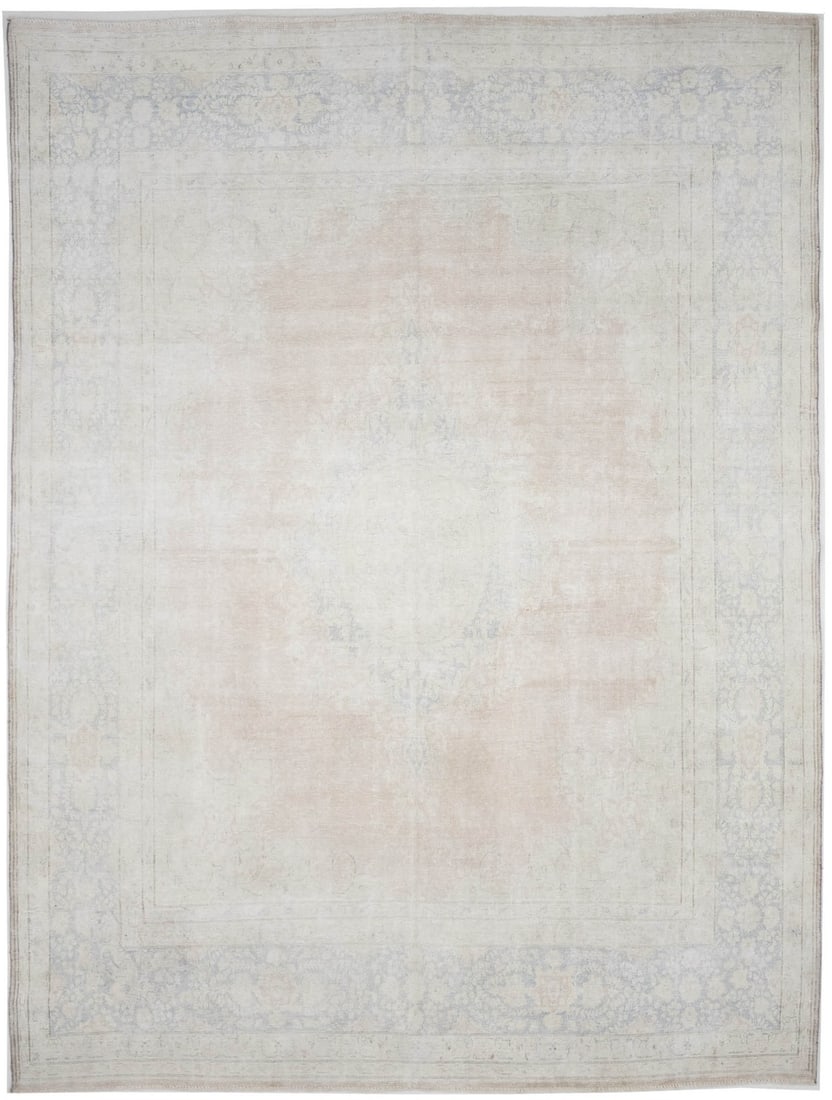 Southern Asian Hand-Knotted Wool Area Rug 9'8 x 12'7 Vintage Floral Pattern (1 of 14)